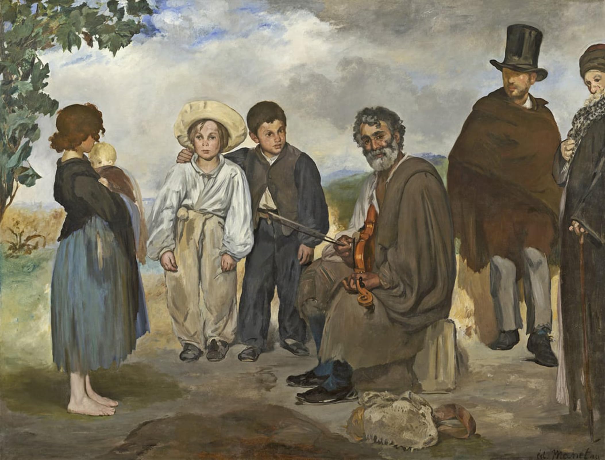 SERENDIPITP Retro Picture Poster Wall Art Pictures Painting the Old Musician by Edouard Manet Wall Art Canvas Print for Wall Decor 60x90cm