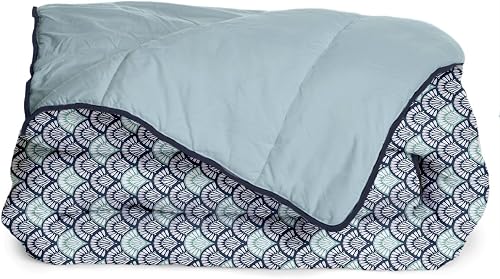 Calin Couette Imprimée Chaude Melinda 220x240cm Bleu Marine Bleu