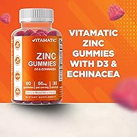 Vista 7 de Vitamatic Gomitas de zinc de 50 mg - 60 gomitas veganas - Sin gluten - Paquete de 2
