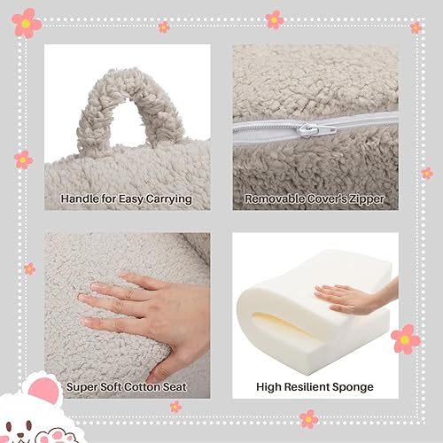 Miniatura 36 de ALIMORDEN Silla rellena de espuma ultrasuave para niños, con diseño de fósiles de dinosaurios que brillan en la oscuridad, sofá de lectura Sherpa