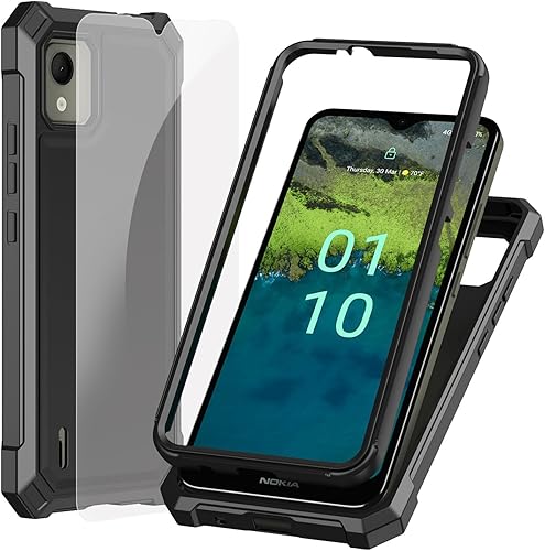 Ailiber Funda para Nokia C110, Nokia C110 N156DL con protector de pantalla, protección de estructura de doble capa, esquinas a prueba de golpes,
