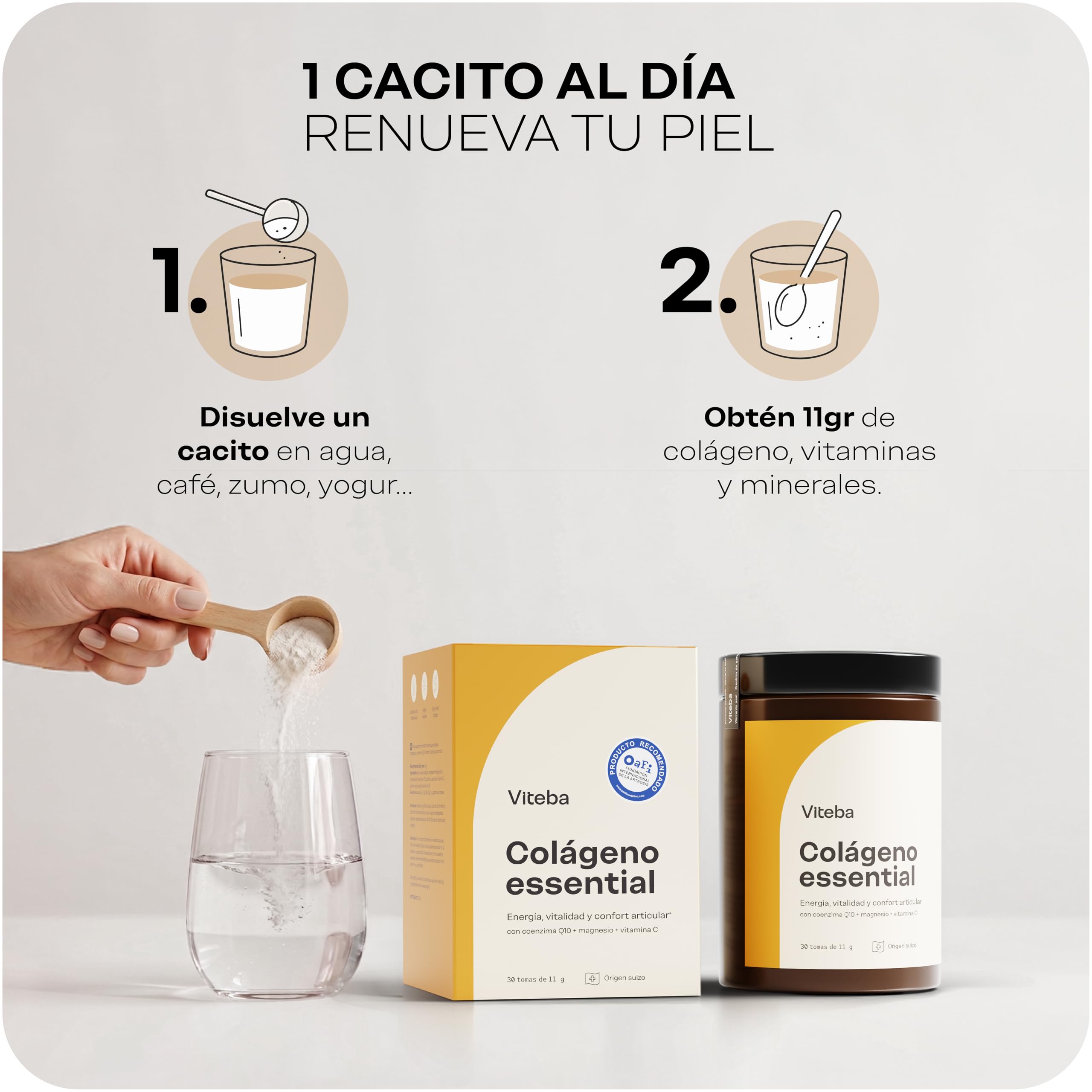Colágeno Essential Hidrolizado - Coenzima Q10, Vit C y Magnesio 330g | Con Ácido Hialurónico, para articulaciones y músculos. El Magnesio contribuye a los músculos y la Vitamina C al colágeno