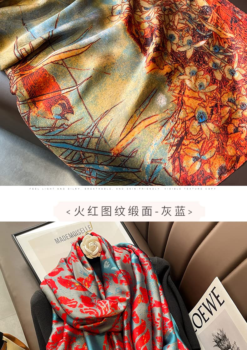 Sciarpa di Seta Sciarpa di Seta Sciarpa Lunga da Donna Cappotto di collocazione Primaverile, Autunnale e Invernale Sciarpa di Seta Esterna Sciarpa di Collo Sciarpa Sottile