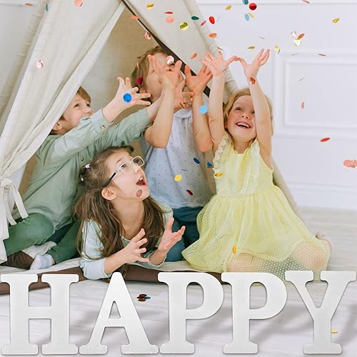 Miniatura 5 de AOCEAN Letras de madera grandes blancas de 10 pulgadas, letras de madera sin terminar para decoración de pared, letras decorativas de pie,