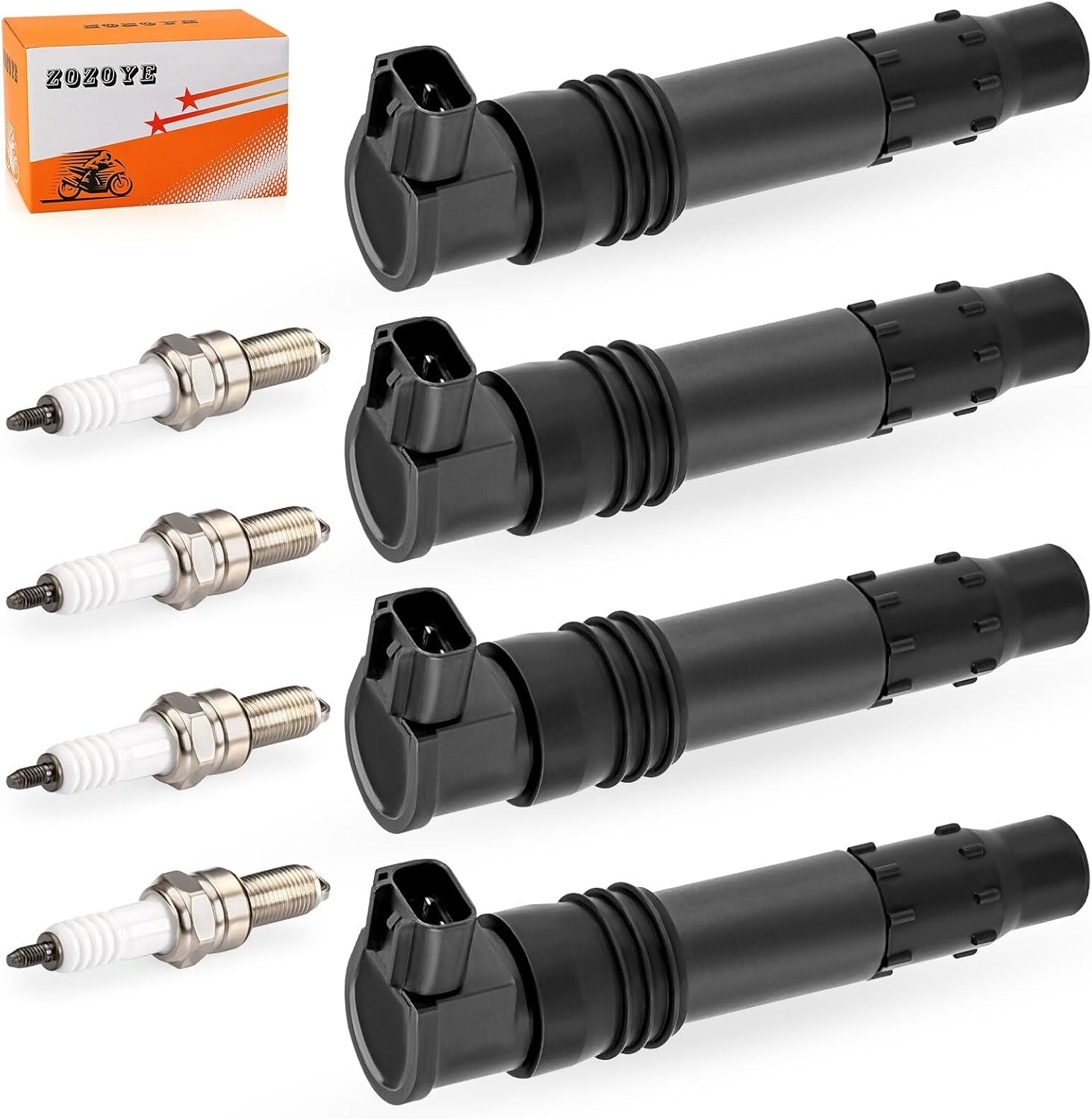 4pcs Ignition Coils & Iridium Spark Plugs For Suzuki GSX-R600 GSX-R750 GSX-R1000 GSX650F GSF1250 Burgman AN650 Boulevard C109R M109R 2000-2019 33410-24F00 33410-35F00