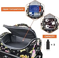 Vista 8 de OPUX Lonchera para mujeres, bolsa de almuerzo grande aislada para adultos, trabajo, doble cubierta, preparación de comidas, lonchera de doble