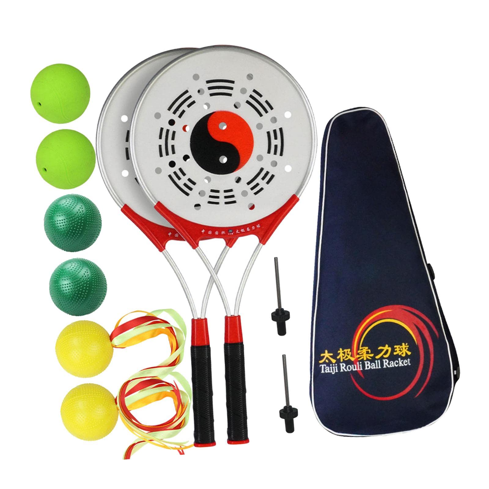 Ronyme Tai Racket Ball Set Rouli Ball for Senior Practice Chinese Wushu Wing Chun Easy, Set K