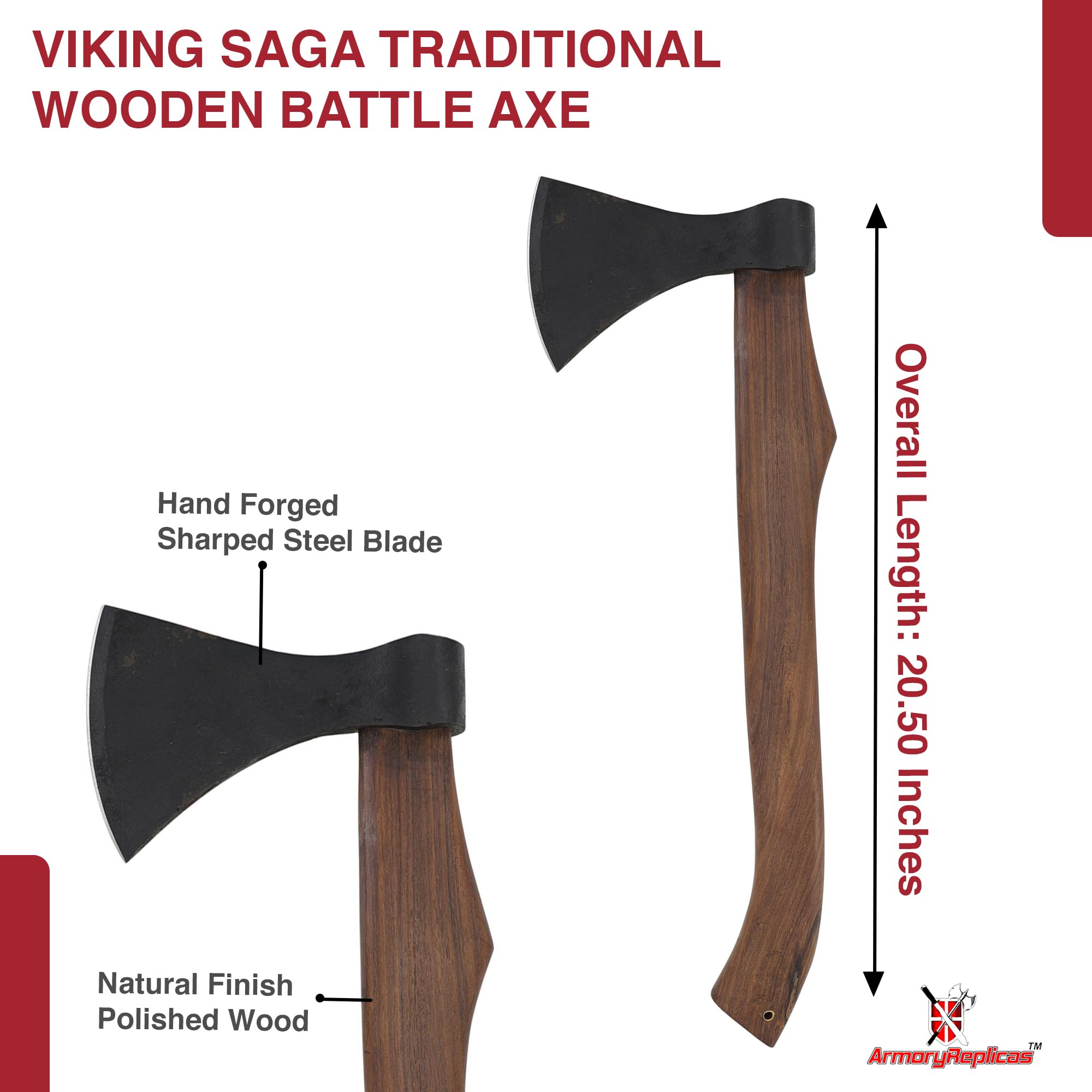Amazon.co.jp: Viking Saga 伝統的な木製バトルアックス : スポーツ
