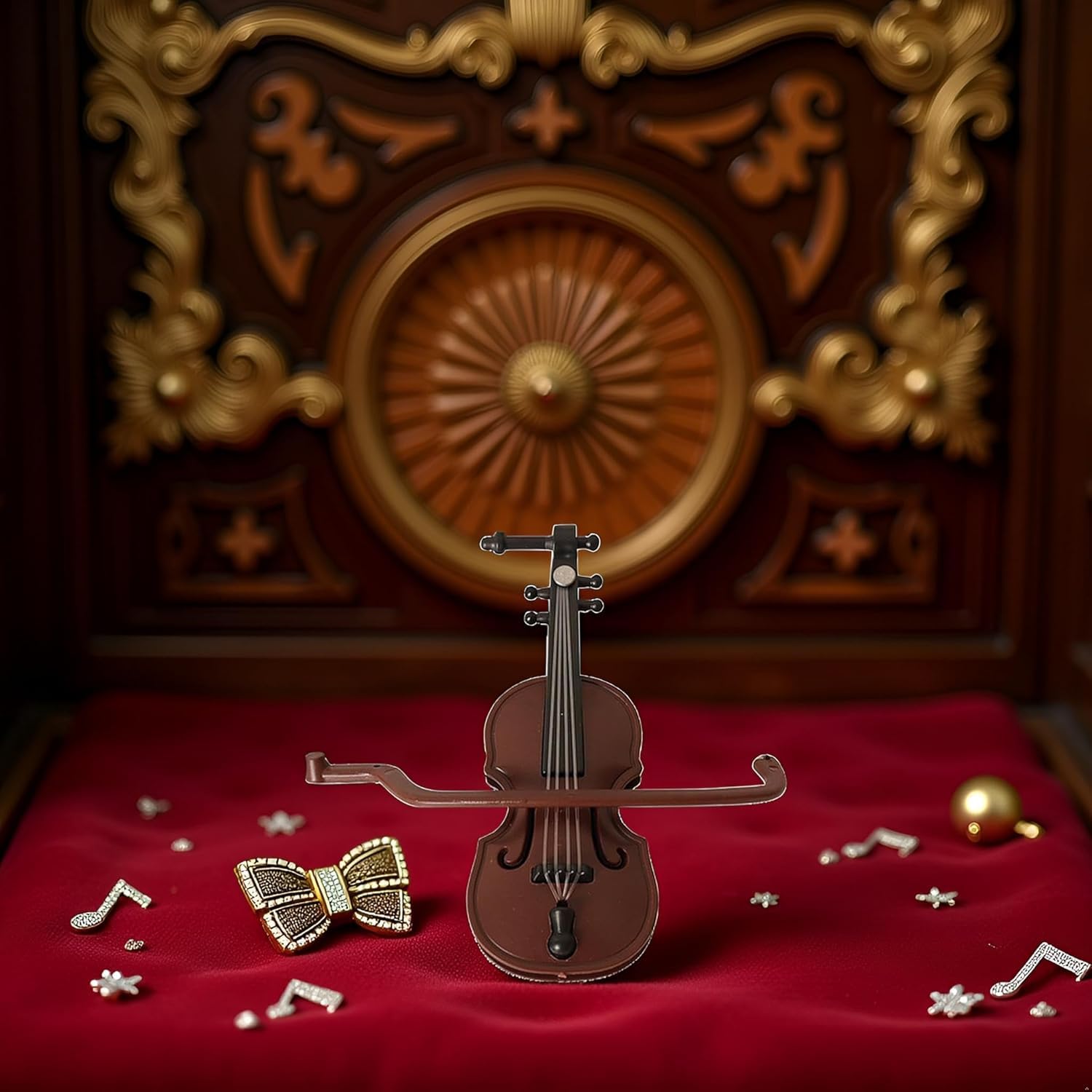 Miniature Violin, Tiny Violin Mini Musical Instrument, Miniature Model Dollhouse - Image 2