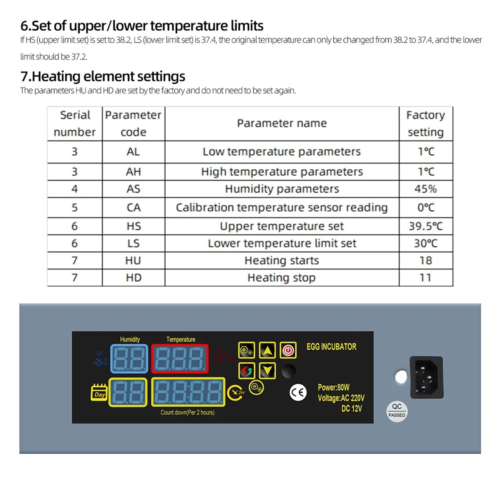 Regulator Temperatury, HTMC7 Cyfrowy regulator inkubatora Termostat Regulator Automatyczny i system kontroli wylęgarni jaj Narzędzie do wylęgu kurczaków