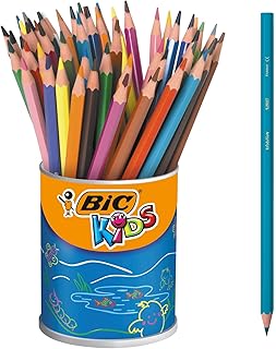 BIC Kids Evolution ECOlutions Colouring Pencils - 24 Assorted Colours, Tin Pot of 60