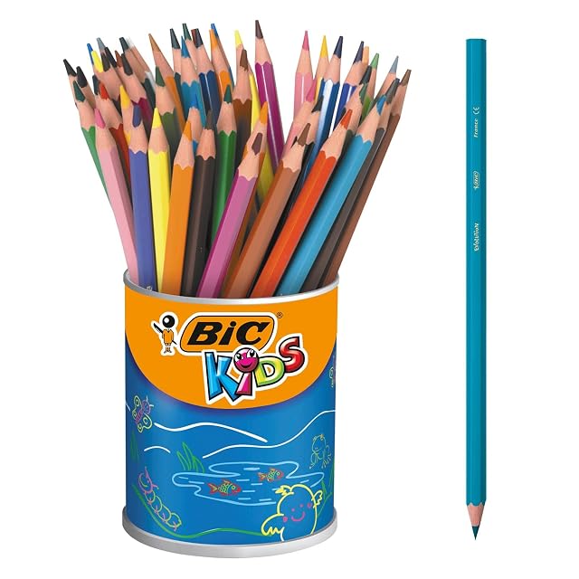 BIC Kids Evolution - Lápices de colores (60 unidades), multicolor