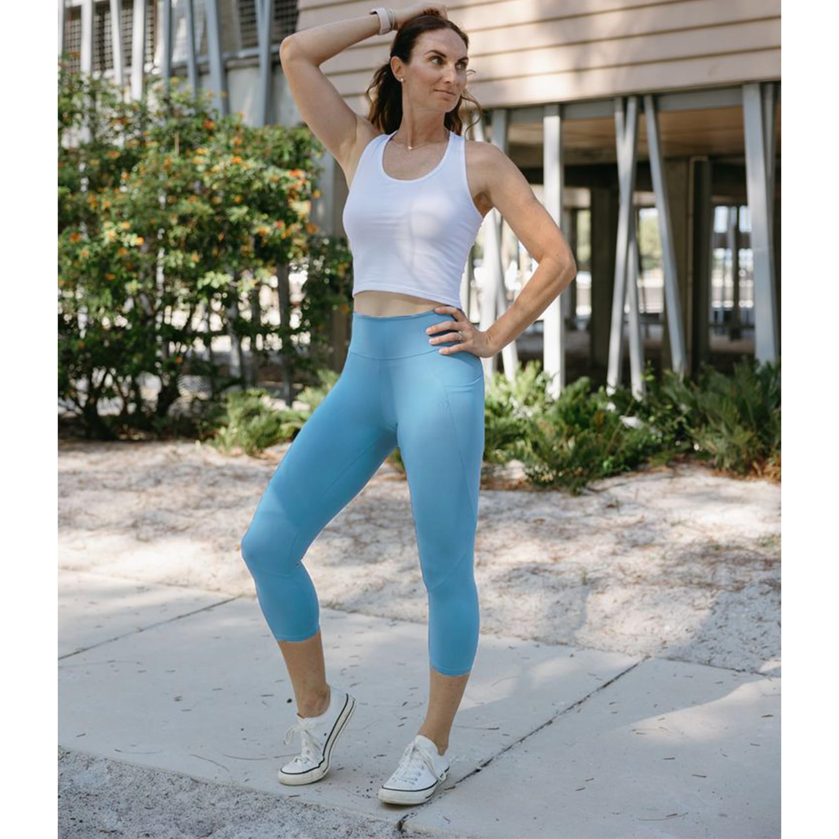 NEW YOUNG Paquete de 3 Leggings Capri para Mujer con Bolsillos, Cintura Alta, Control de Abdomen, Pantalones de Yoga