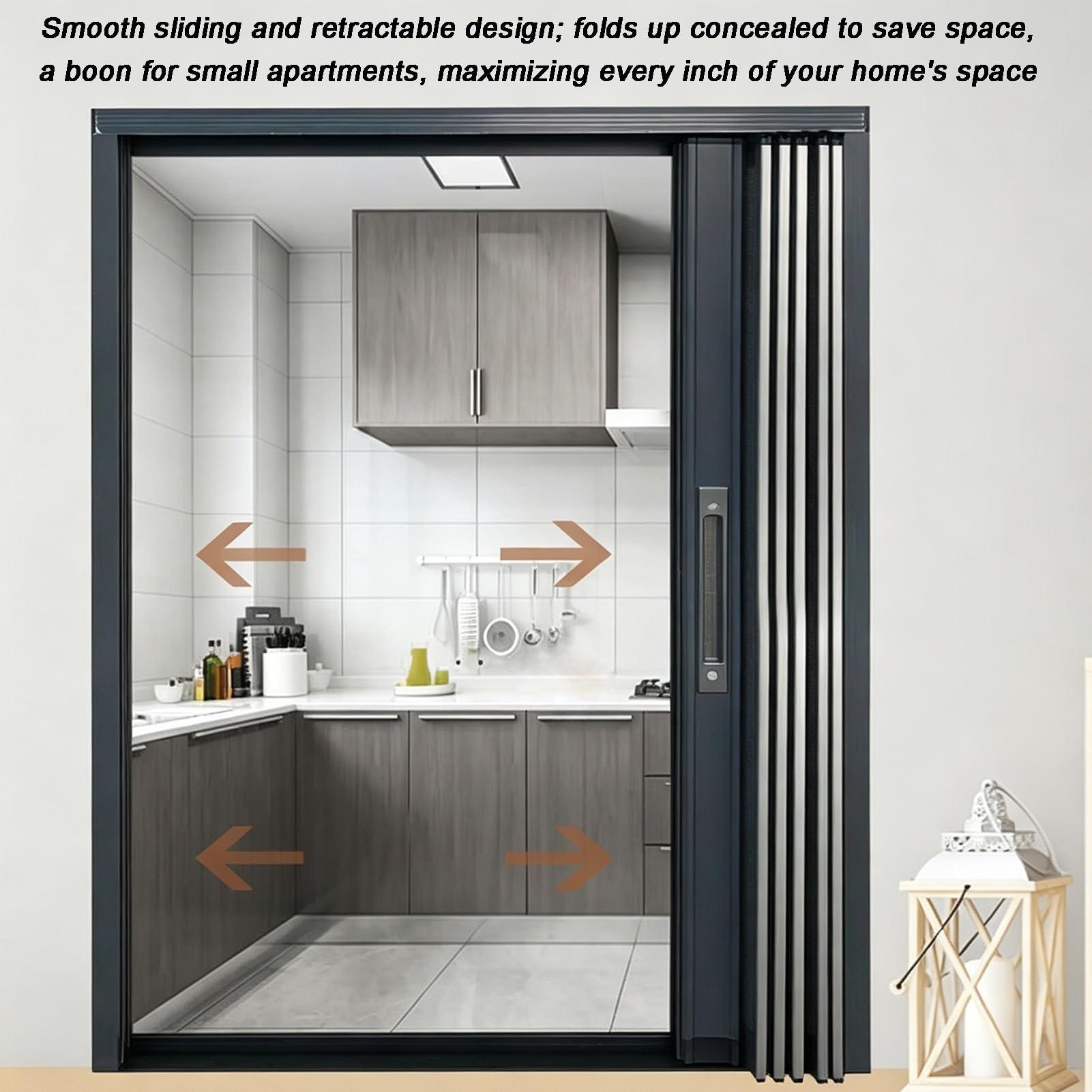 Porte Accordéon D'intérieur, Acrylique Transparent Panneau Effet Cristal Porte Pliante, Portes D'entrée Chambre À Coucher Balcon Patio Camping-Car Portes Coulissantes