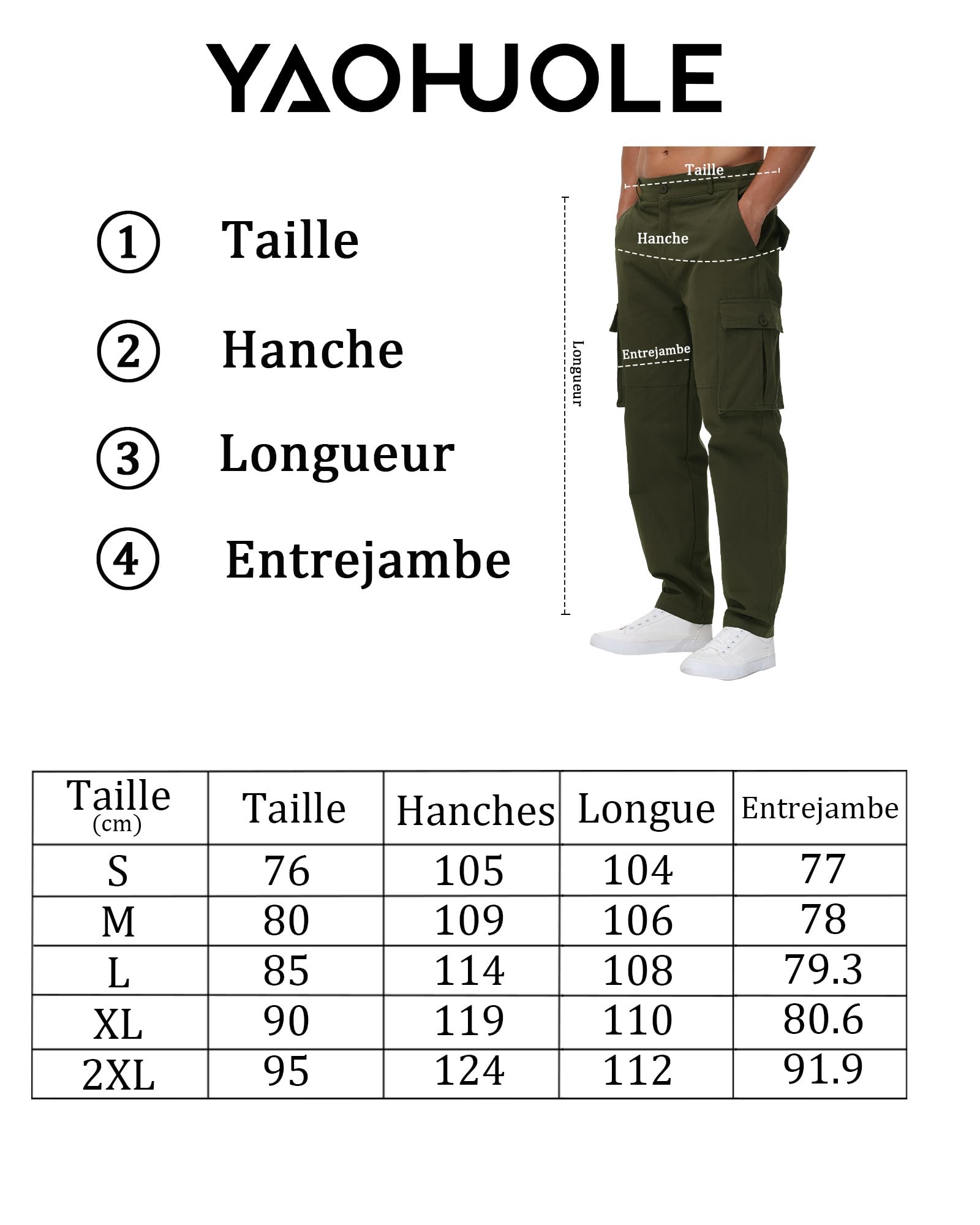 YAOHUOLE Pantaloni cargo da uomo per il tempo libero pantaloni lunghi cargo da uomo baggy uomo pantaloni chino pantaloni cargo uomo
