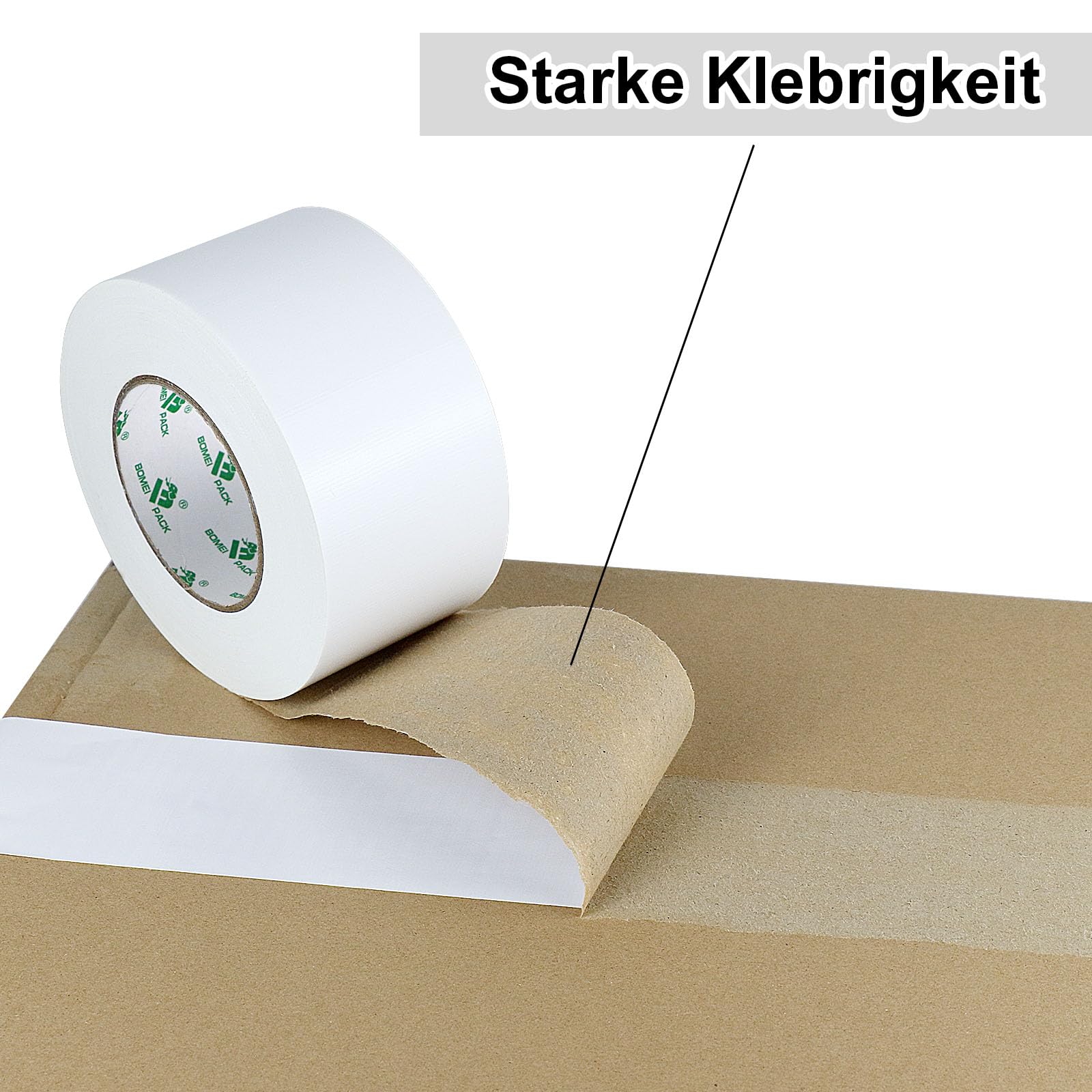 BOMEI PACK Cinta americana blanca profesional, 75 mm x 50 m, cinta impermeable de tela para reparaciones, manualidades, uso en interiores y exteriores - 1 Rollo