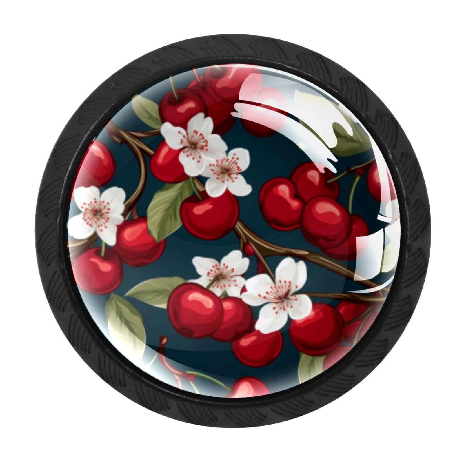CHENZZZZ 4 Pack Cabinet Handles Black Cherry Cabinet Knobs Draw