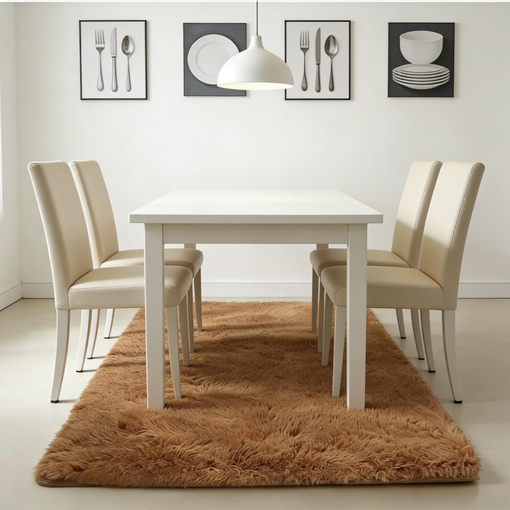 Tapis de salon marron 184 x 290 cm grand format élégant