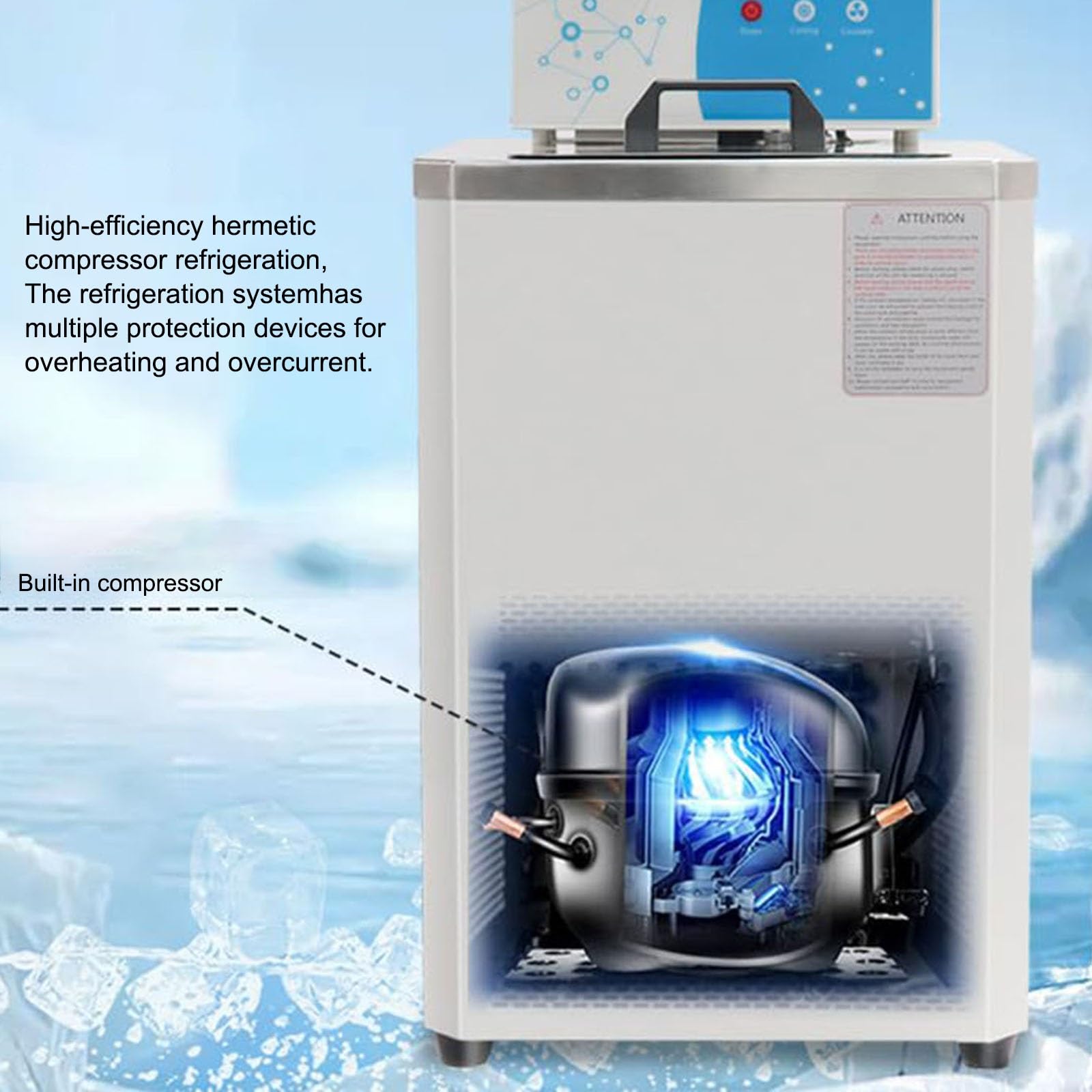 Labor Flüssigkeitskühler Modell 6L Digitale Präzision 0,01°C AD und PID System Stabilität ±0,05°C für Chemie Bio-Engineering und Industrielle Nutzung(-20-100℃)