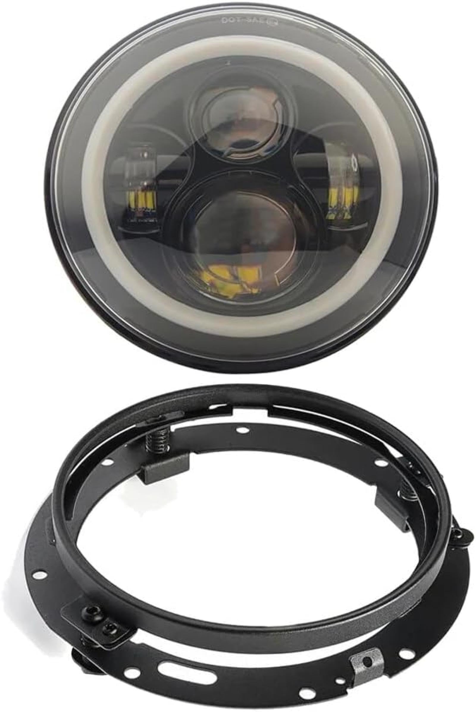 Phare Moto LED 7 Pouces + Antibrouillard 4.5 Pouces - Kit Pour Harley Touring, Electra Glide, Road King...