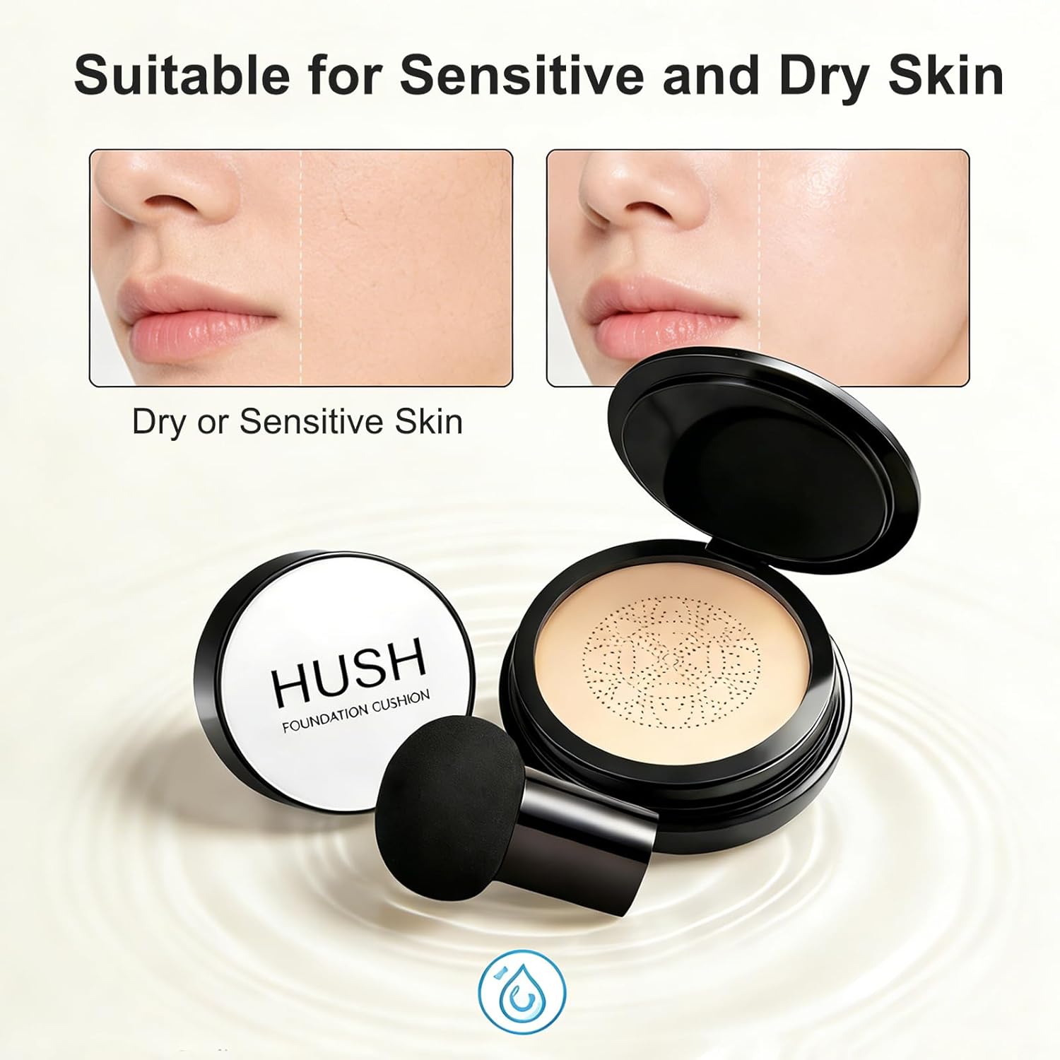 Makeup Foundation for Older Women | Natural Glow Light Warm-Neutral Shade for Fair Skin | Foundation Cushion with Mushroom for Mature Skin | Buildable Coverage Cream | Shade-adapting | Smooths Texture - Image 6