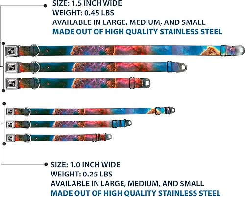 Miniatura 3 de Collar de perro hebilla de cinturón de seguridad Supernova Space Collage 16 a 23 pulgadas 1.5 pulgadas de ancho