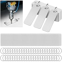 100Pcs 304 Stainless Steel Engraving Blanks with Key Rings, 2"x0.6" Metal Stamping Tags for Laser Engraving, Blank Engravable Keychains, Pet ID Tags & Custom Metal Business Cards
