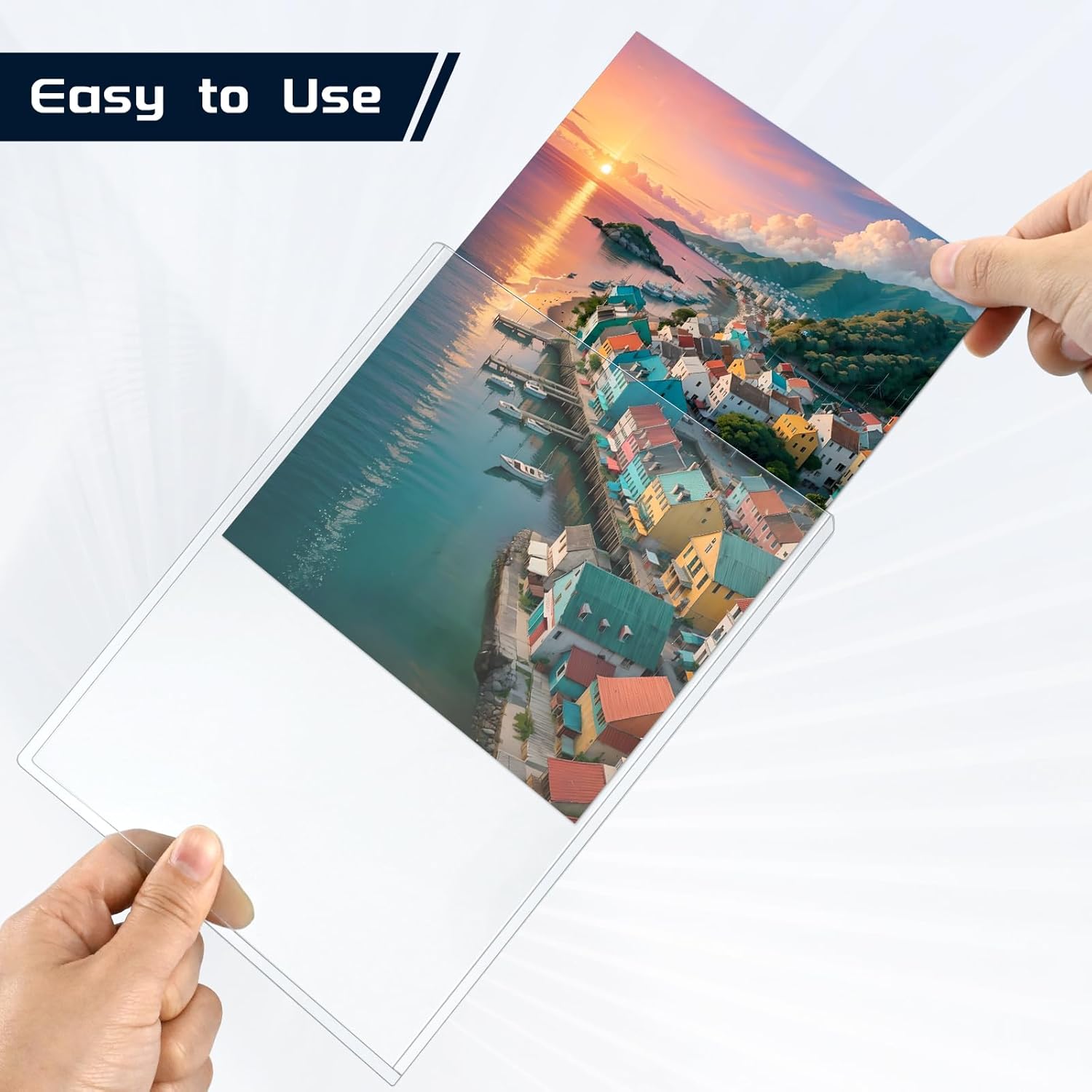 硬質プリントプロテクター 5インチ x 7インチ クリア写真プロテクター ハードプラスチック写真スリーブ トップローディングカード