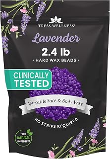 Tress Wellness Wax Beads - Safe for Skin - Dermatologically Tested - At-Home Kit for Bikini, Brazilian & Full Body - Lavender 2.4 lb