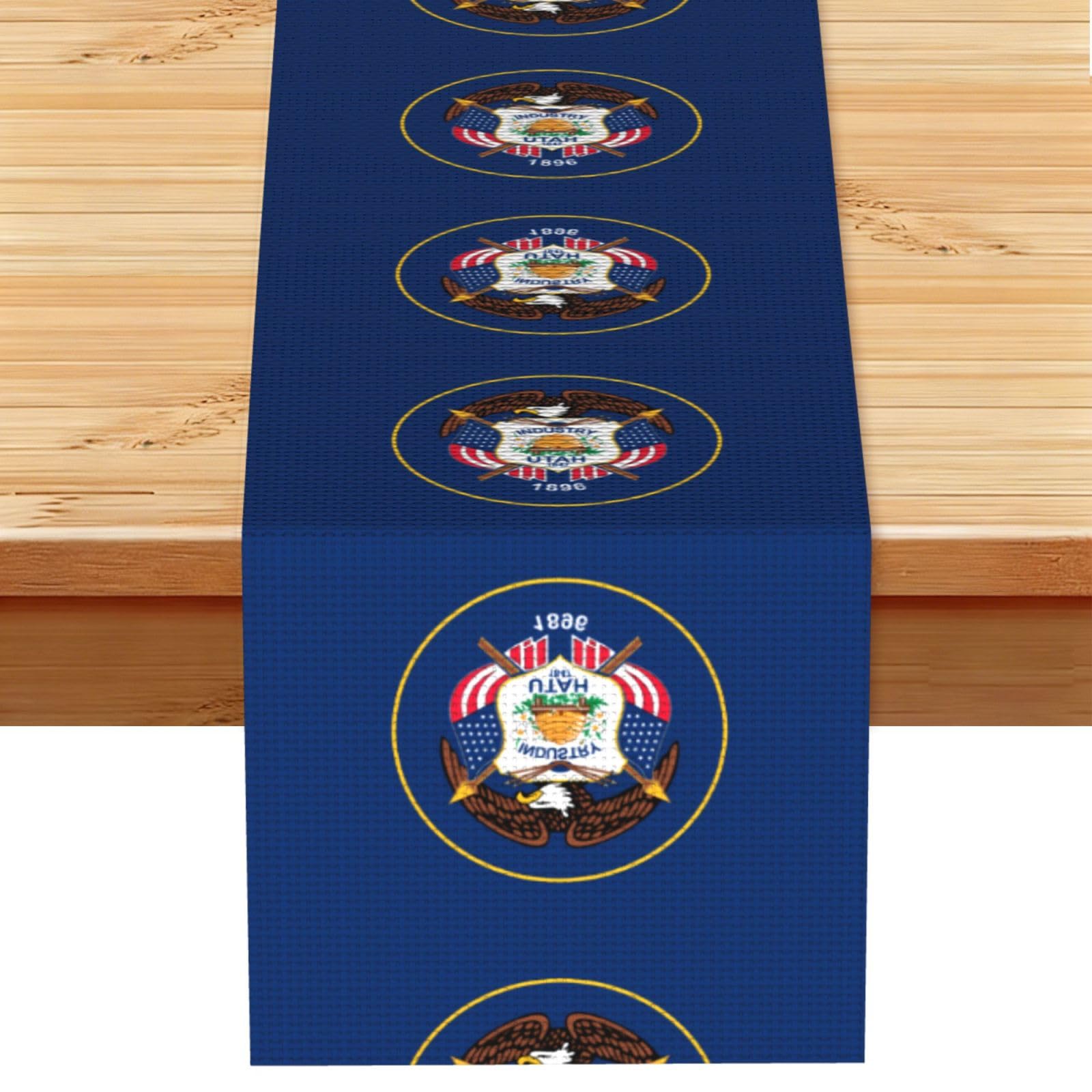 Utah Flag Linen Feel Table Runner Wedding Party Home Decoration