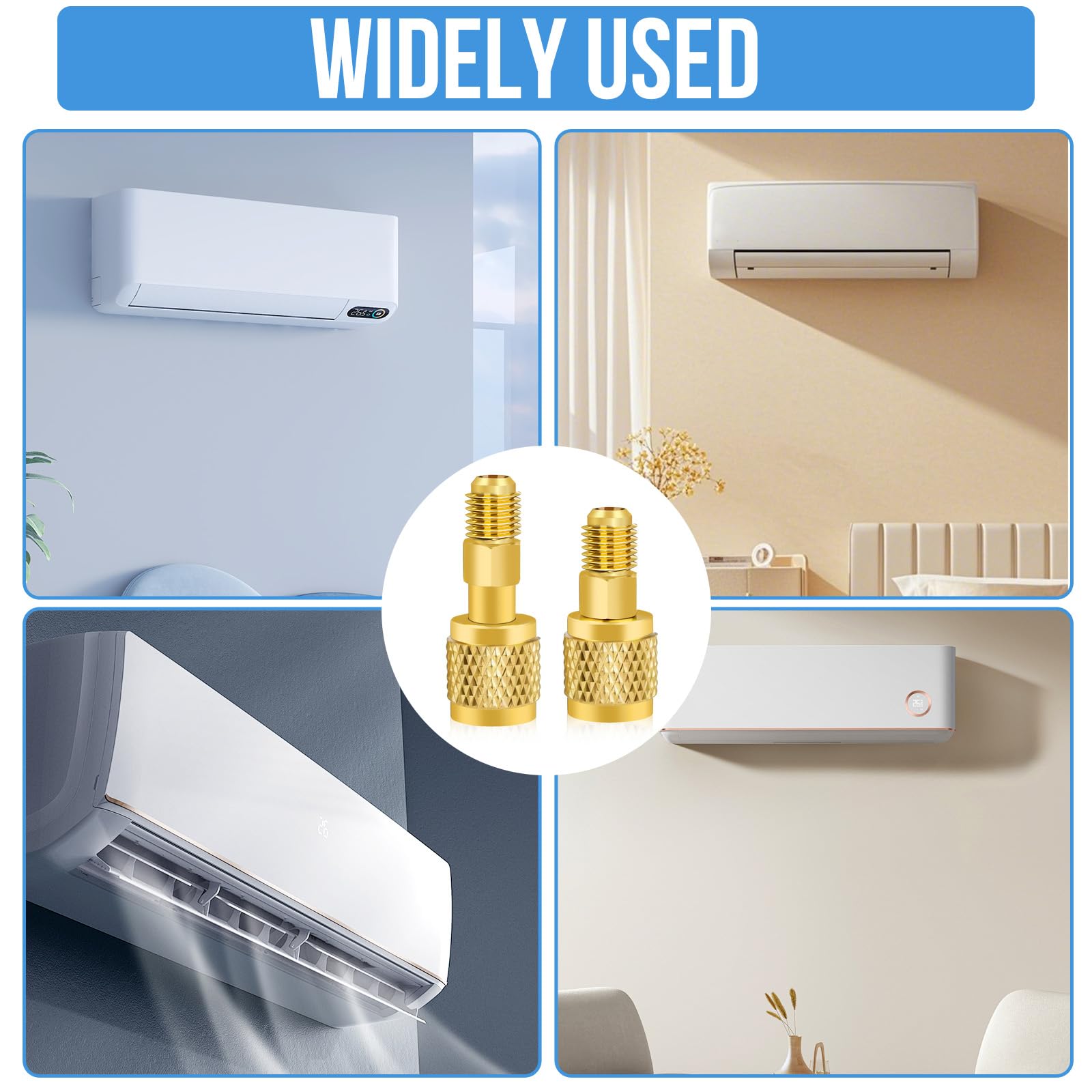 Adattatore in ottone per refrigerante R32 R454B 1/4 pollice femmina a maschio connettore per sistemi split