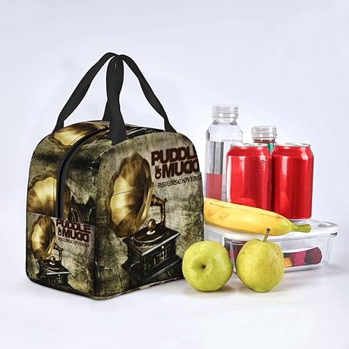 Miniatura 6 de Puddle Rock of Band Mudd Lunch Box Lunch Tote Bag Reusable Thermal Lunch Cooler Bag Leakproof Insulated Lunch Handbag With Front Zipper Pocket For