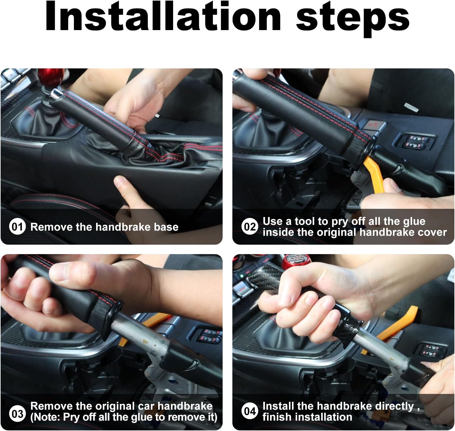 Covers for Subaru BRZ GR86 WRX (2021-2023), Gear Handbrake Trim Center Console Shift, Real Hard Carbon Fiber Transmission Control Decor Protect Interior Car Accessories Panel, Black