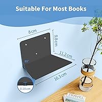 Vista 3 de Estantería flotante de libros FENTEC para pared, estantería flotante invisible montada en la pared, estanterías colgantes resistentes, estante