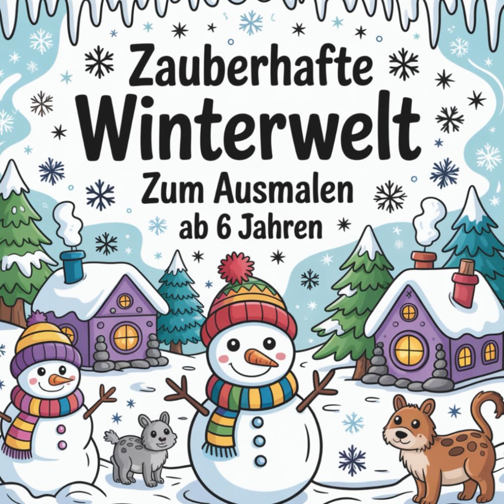 Zauberhafte Winterwelt zum Ausmalen- Malbuch ab 6 Jahren