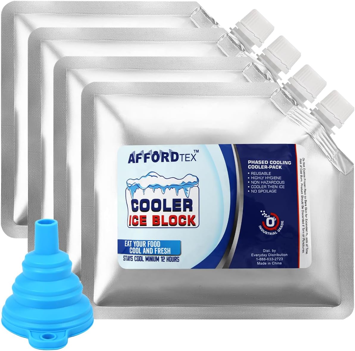 Ice Packs for Cooler, 4 Reusable Ice for Coolers,10 inches x 10 Inches Each,Long Lasting ice for ice Chest, and Lunch Box,A Must for All Outdoor Activity Keep Your Food Fresh