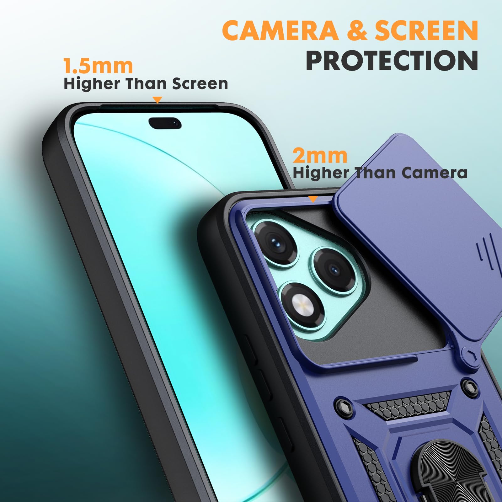 Cover per Honor 400 Lite 5G,con Pellicola Vetro Temperato e Protezione