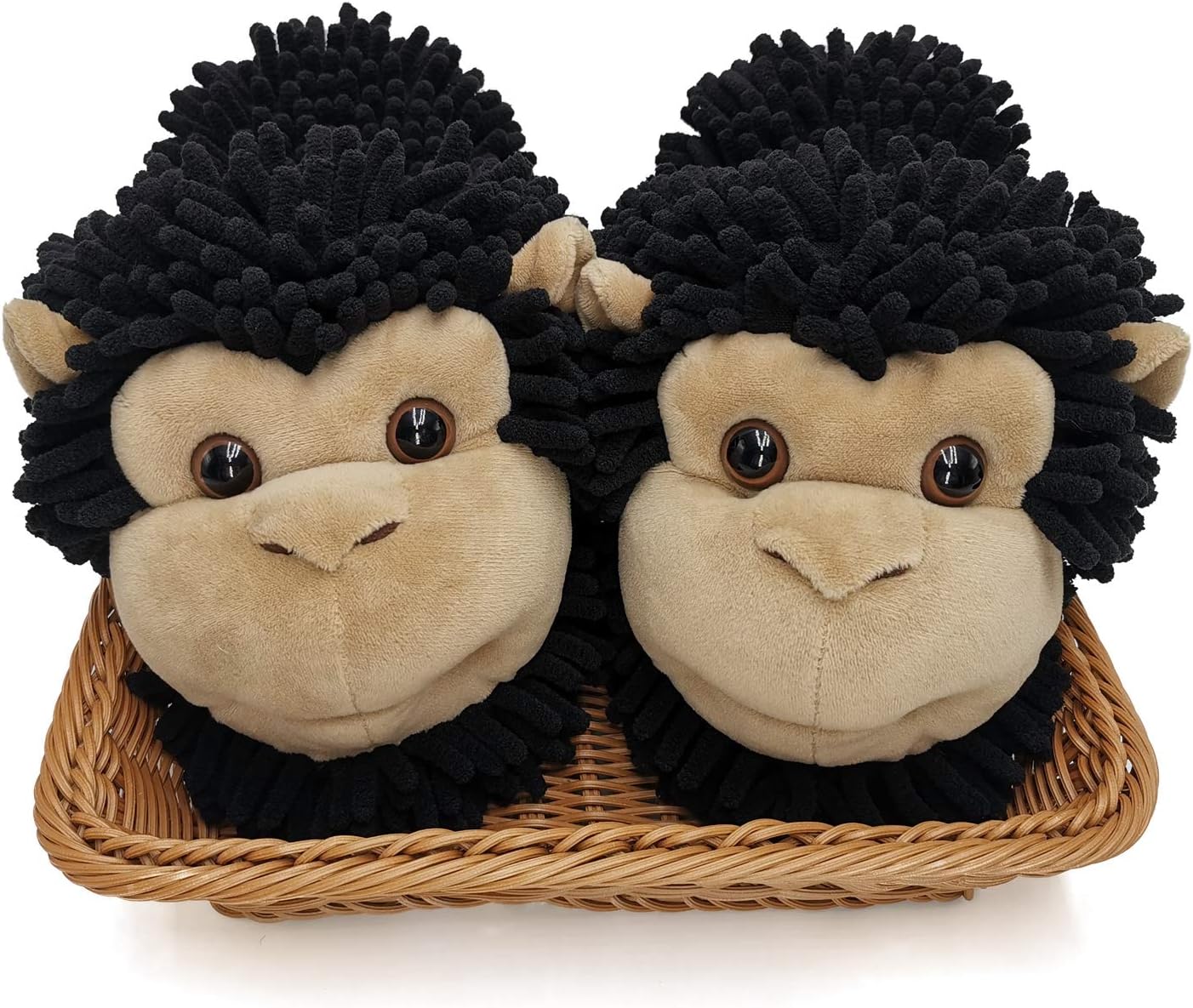 ofoot Womens & Childrens Cute Warm Fuzzy House Slippers Adult Furry Animal Shoes Non Slip Rubber Sole,Monkey Rabbit Koala Fox Owl Cat Lion Bunny Gorilla