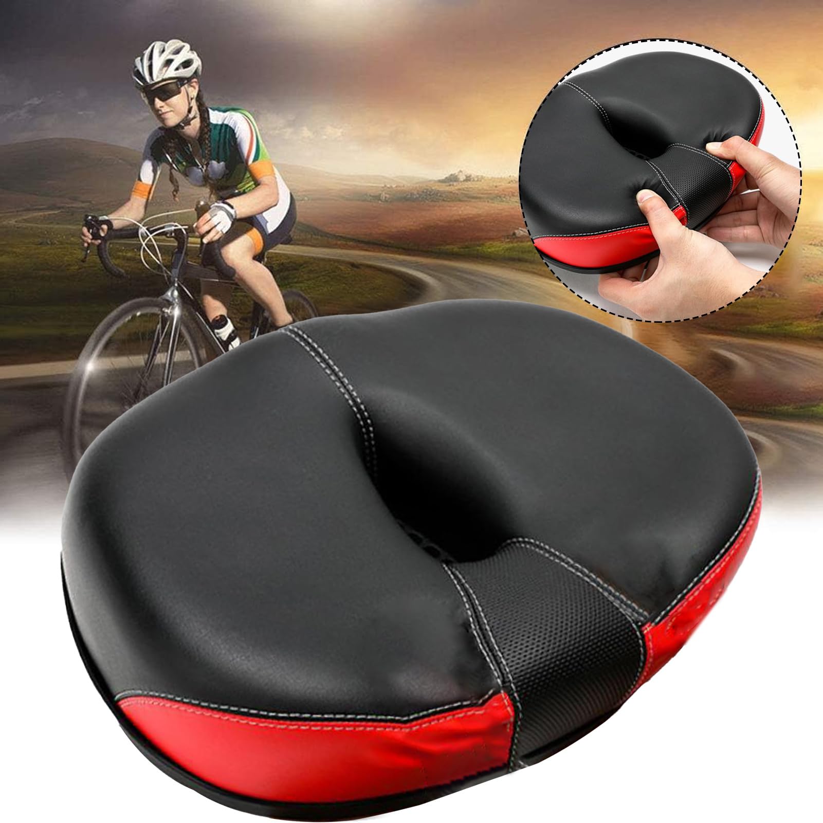 Seggiolini da bicicletta senza naso per uomo, comodi sedili per bicicletta senza naso - Cuscino per sedile per biciclette | Cuscino per sedile impermeabile senza, assorbimento degli urti con