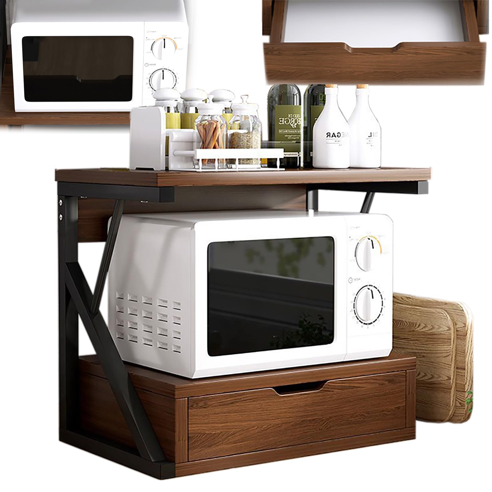 Grille de four à micro-ondes 54x35x50 cm avec support de cuisine Z
