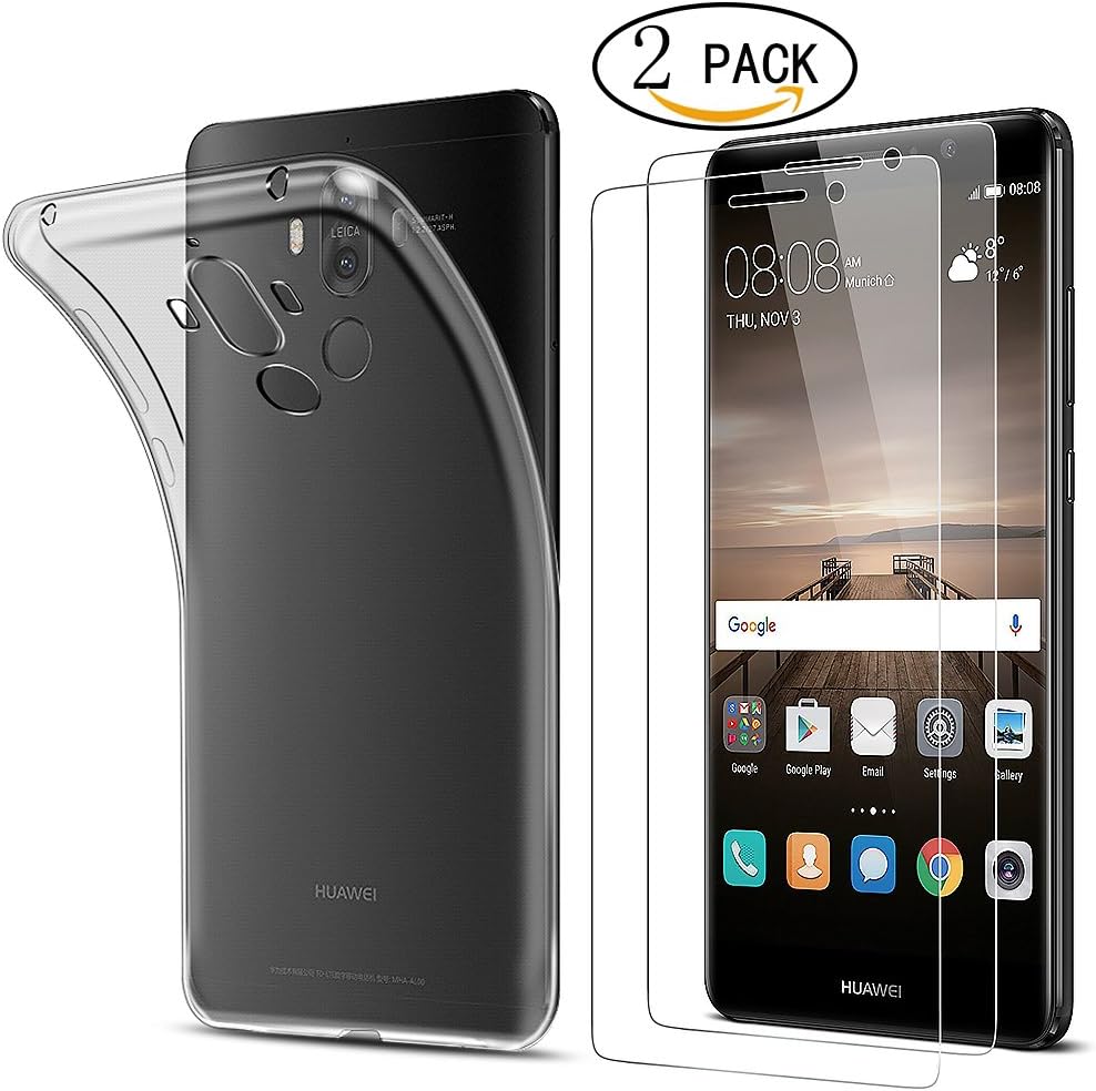 wellead [2 Pack] Huawei Mate 9 Tempered Glass Screen Protector [Japan AGC Glass] for Huawei Mate 9 Screen Protector Guard Bubble Free