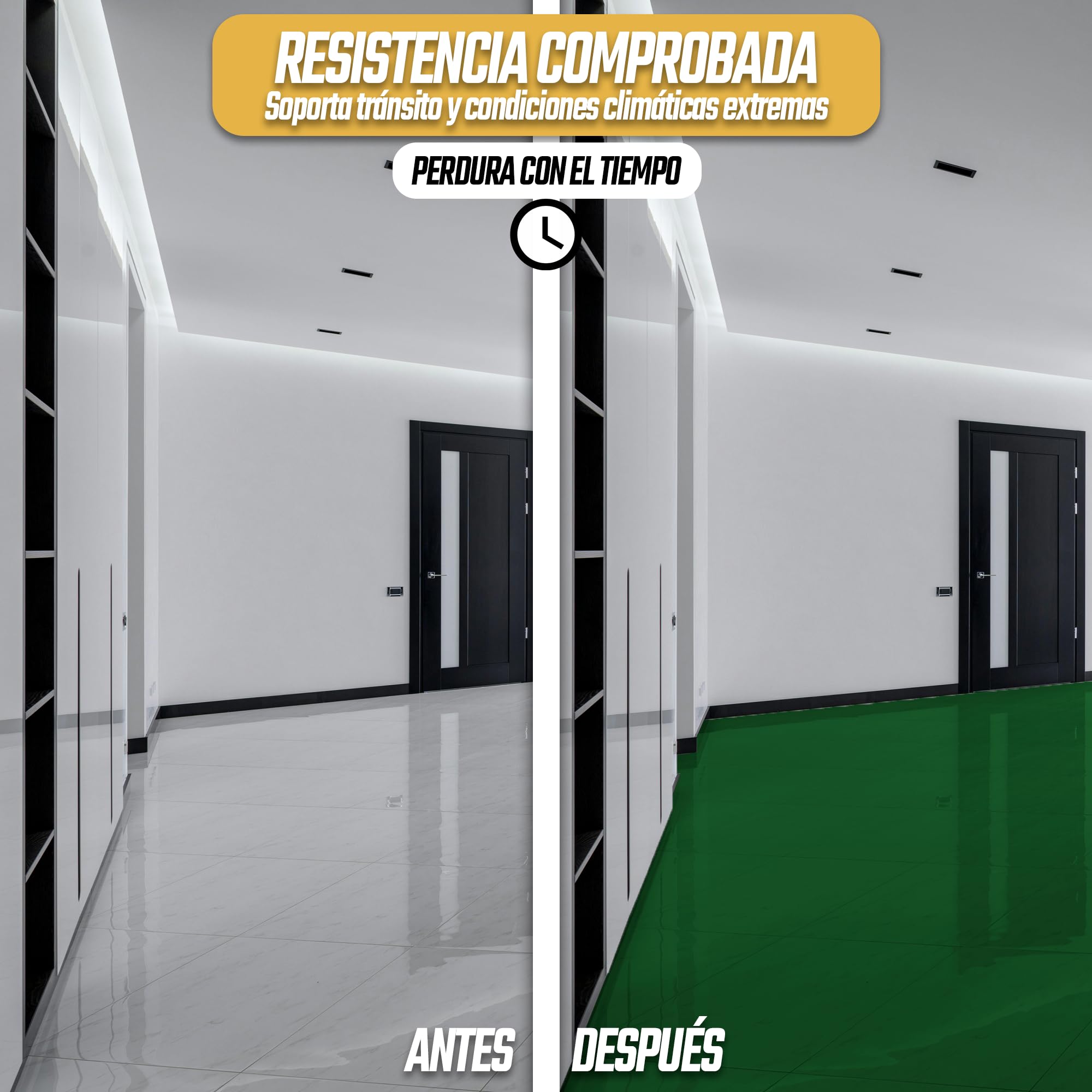 PINTURAS ECU - Pintura Suelos, Garajes y Pavimentos Deportivos en general - 4L - Acabado Mate - Protege y decora las superficies de hormigón, cemento y asfalto (Gris, 4 Litros)