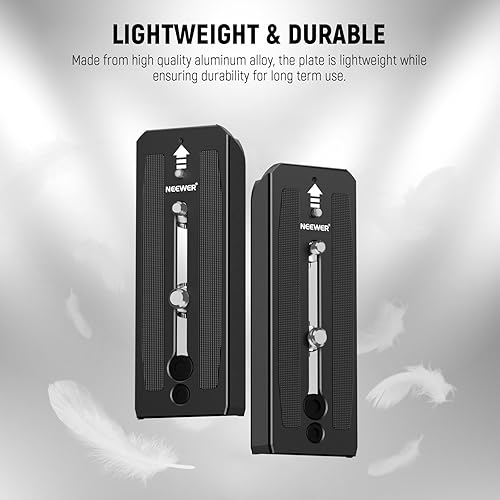 Miniatura 8 de Neewer Paquete de 2 placas de liberación rápida para trípode 501PL compatibles con Manfrotto MVH500AH 502AH, placa de montaje de cámara con