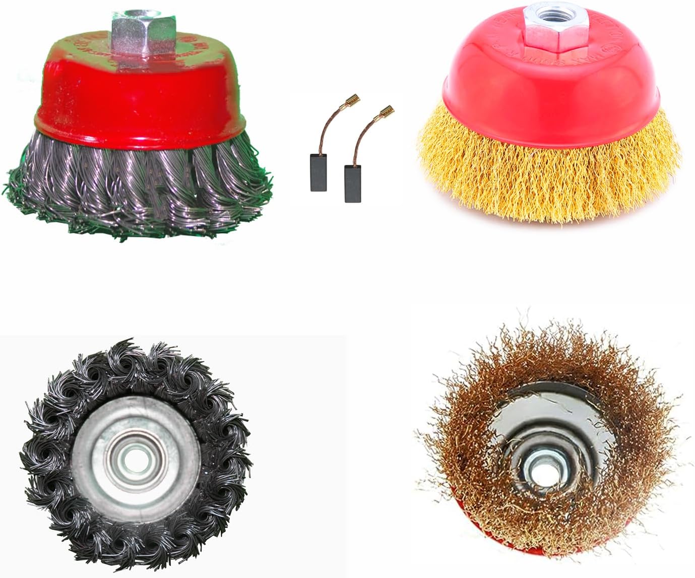 3-Inch Wire Cup Brush Brushed Laiton Plaqué Acier Serti Avec