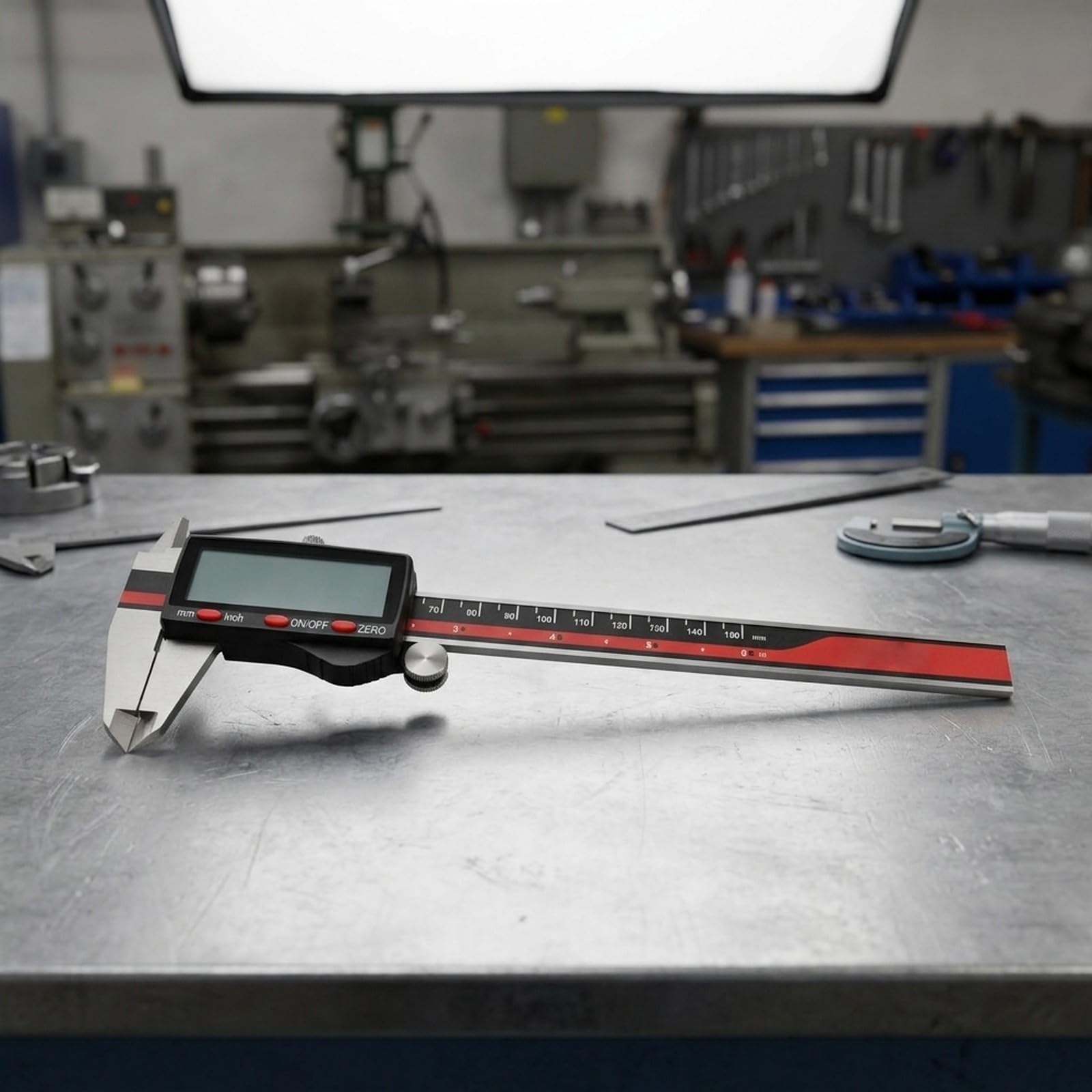Calibre digital de 150 mm, acero inoxidable, carga USB, calibrador deslizante de acero inoxidable, 150 mm, pantalla LCD grande, calibrador de precisión de 150 mm, para taller, bricolaje, calibrador