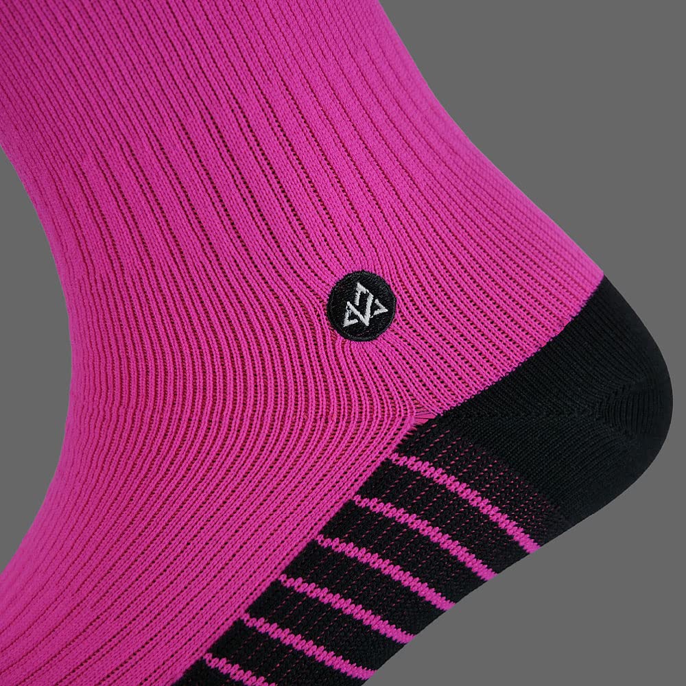VERJARI® Chaussettes Imperméables Respirantes et Chaudes pour Homme et Femme - Running, Trail, Vélo, VTT, Randonnée, Ski, Activités Outdoor | En fibre de Bambou | Courtes - Fuchsia