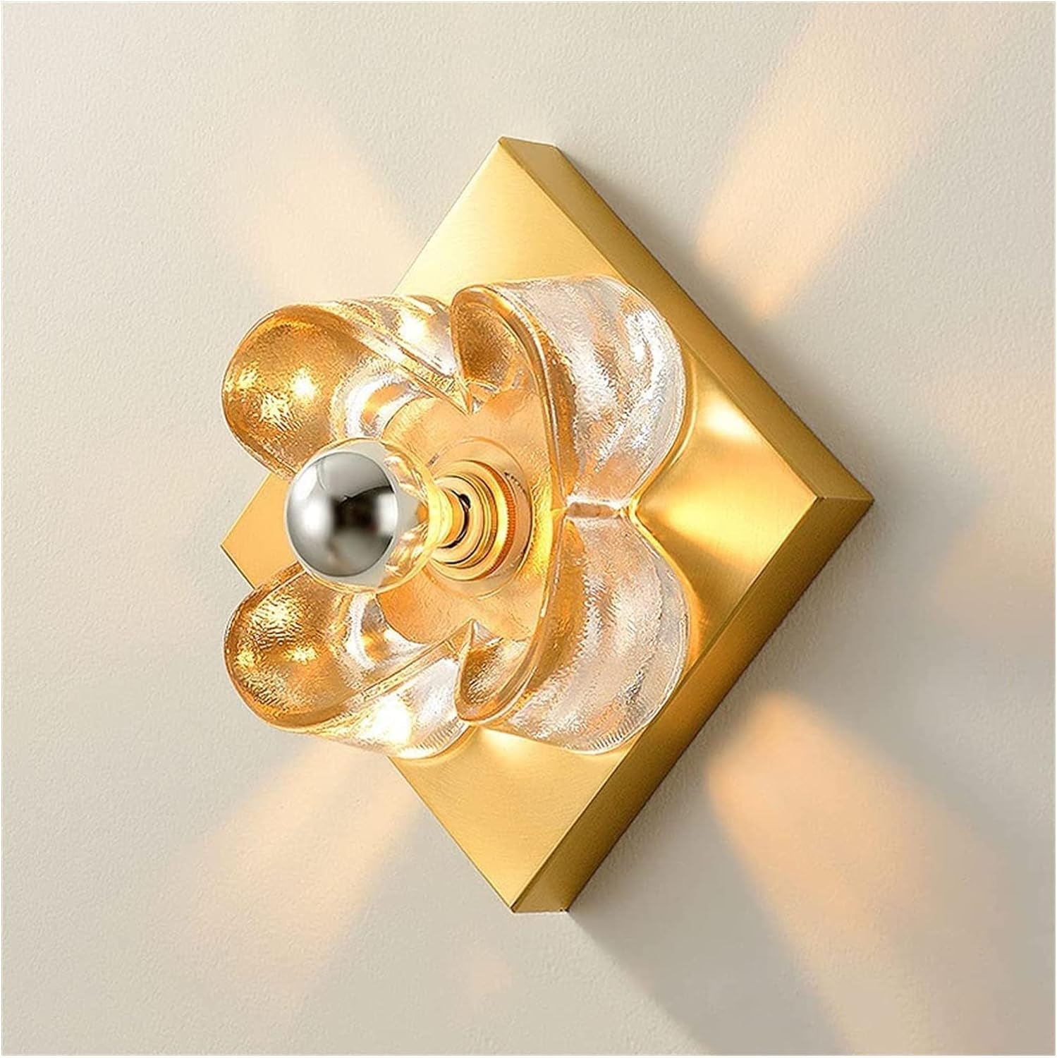 HXYSXHJUO Brass Wall Light Modern Glass Ceiling Mount Lamp Sconces, Pendant
