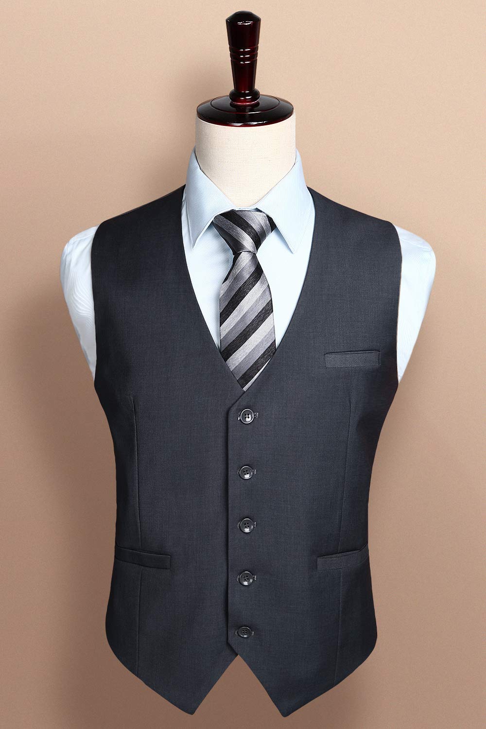 HISDERN Gilet da uomo Business Solid in cotone color panciotto da uomo