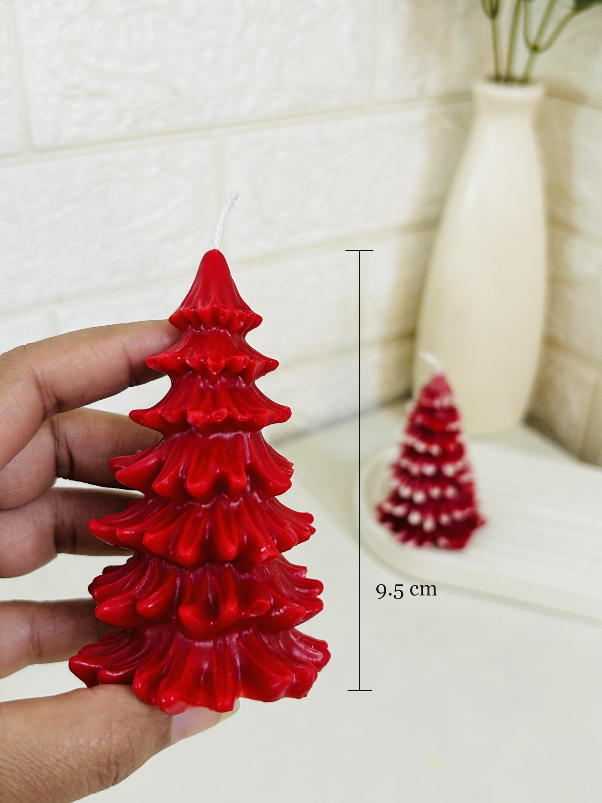 Red Christmas Candles - Vanilla Scented Gift Set -2 Red Christmas Candles - Vanilla Scented Gift Set -2