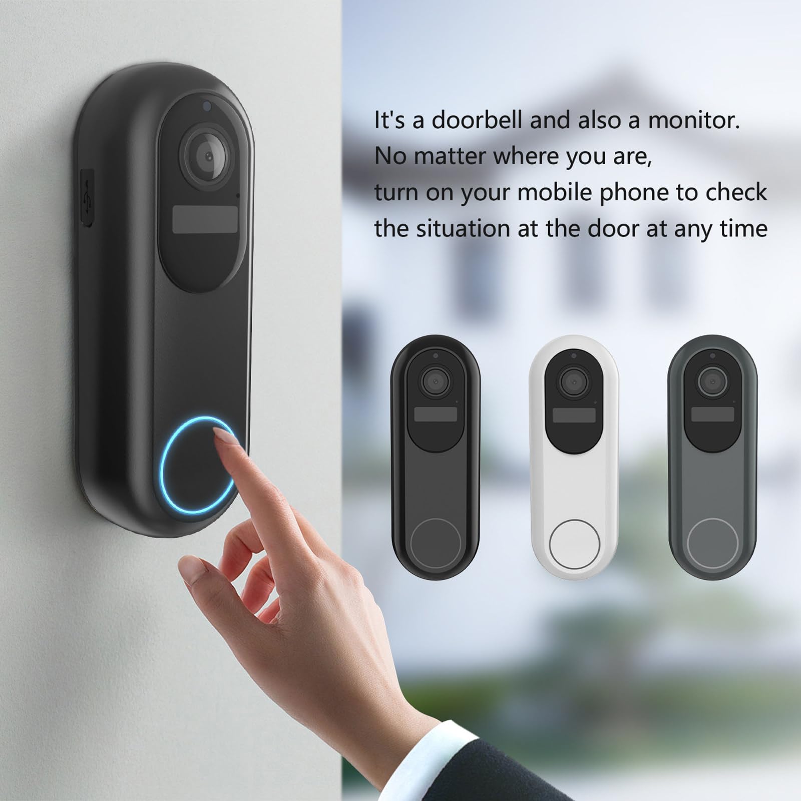 Videocitofono wireless 1080p Campanello video HD Smart Voice Phone WIFI Citofono remoto impermeabile 2.4G / 5G